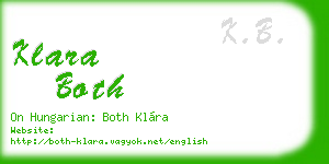 klara both business card
